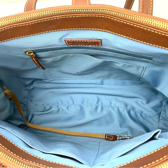 Dooney & Bourke Brown Claremont Miller Saffiano Leather Satchel Tote Handbag - Picture 13 of 16